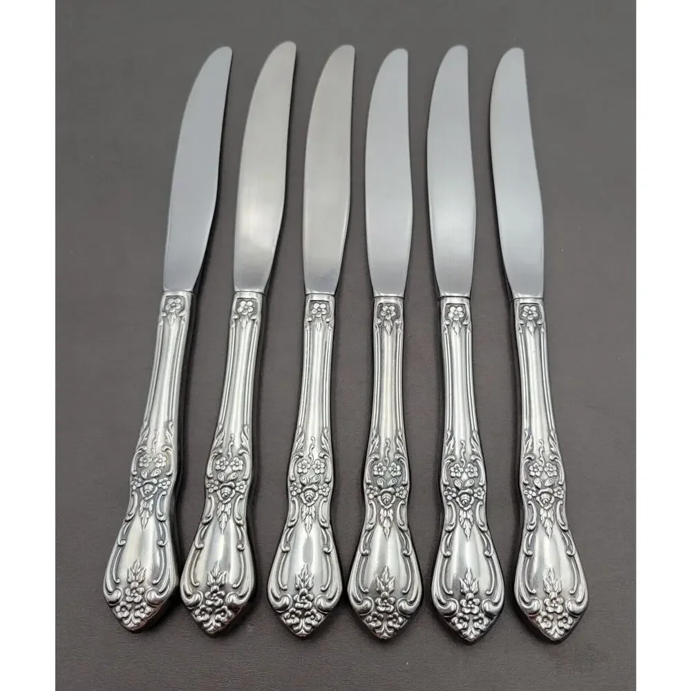 Set of 6 Oneida Knives KENNETT Square Distinction Deluxe STAINLESS STEEL 9